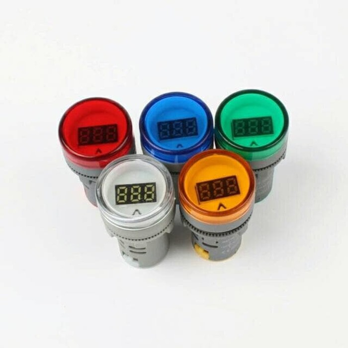 22mm AC Voltmeter Bulat Mini 80-500V Indikator Volt Tegangan PLN Volt