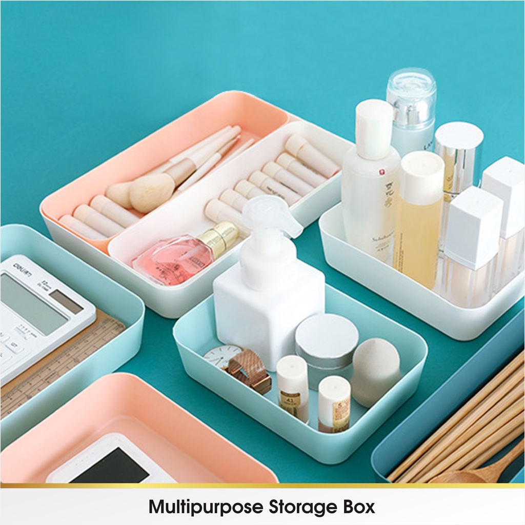 Rak Storage Drawer Kotak Pembatas Sekat Penyimpanan Laci Organizer Organiser Stationery Sendok Meja Dapur Kosmetik Sumpit Sendok Plastik