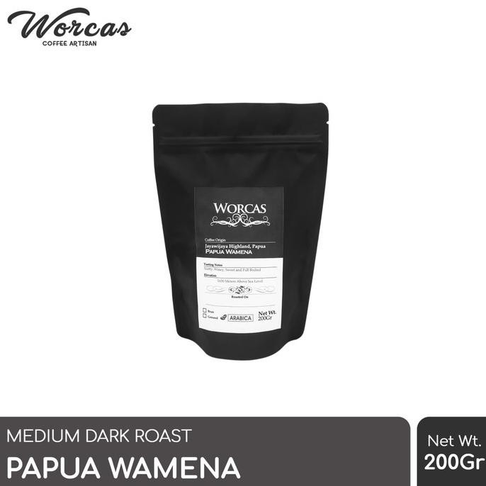 

Kopi- Kopi Arabica Papua Wamena 200 Gram (Biji/Bubuk) | Worcas Coffee - KOPI BIJI -Biji-Kopi.