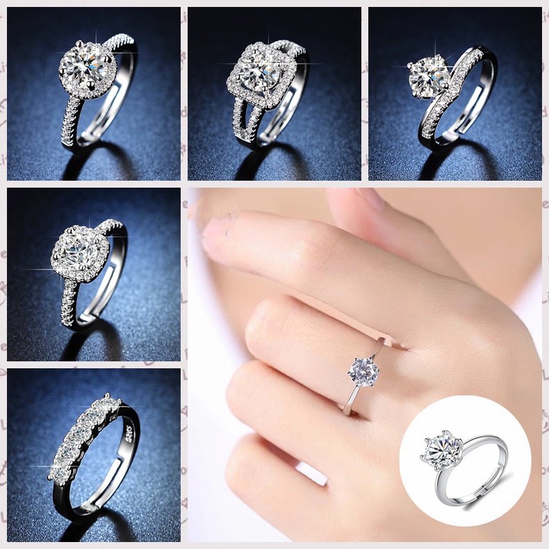 Cincin kawin titanium perak 925 silver cincin wanita fashion ring