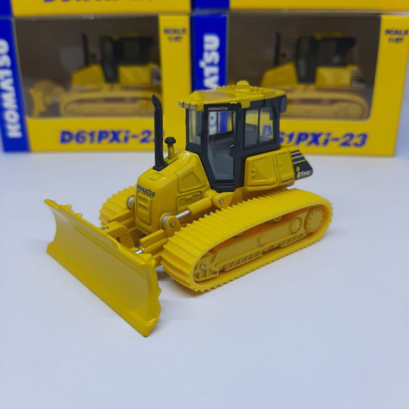 Diecast Miniatur Alat Berat Bulldozer Komatsu D61PXi-23 1:87 Mainan Alat Berat Tambang Bulldozer
