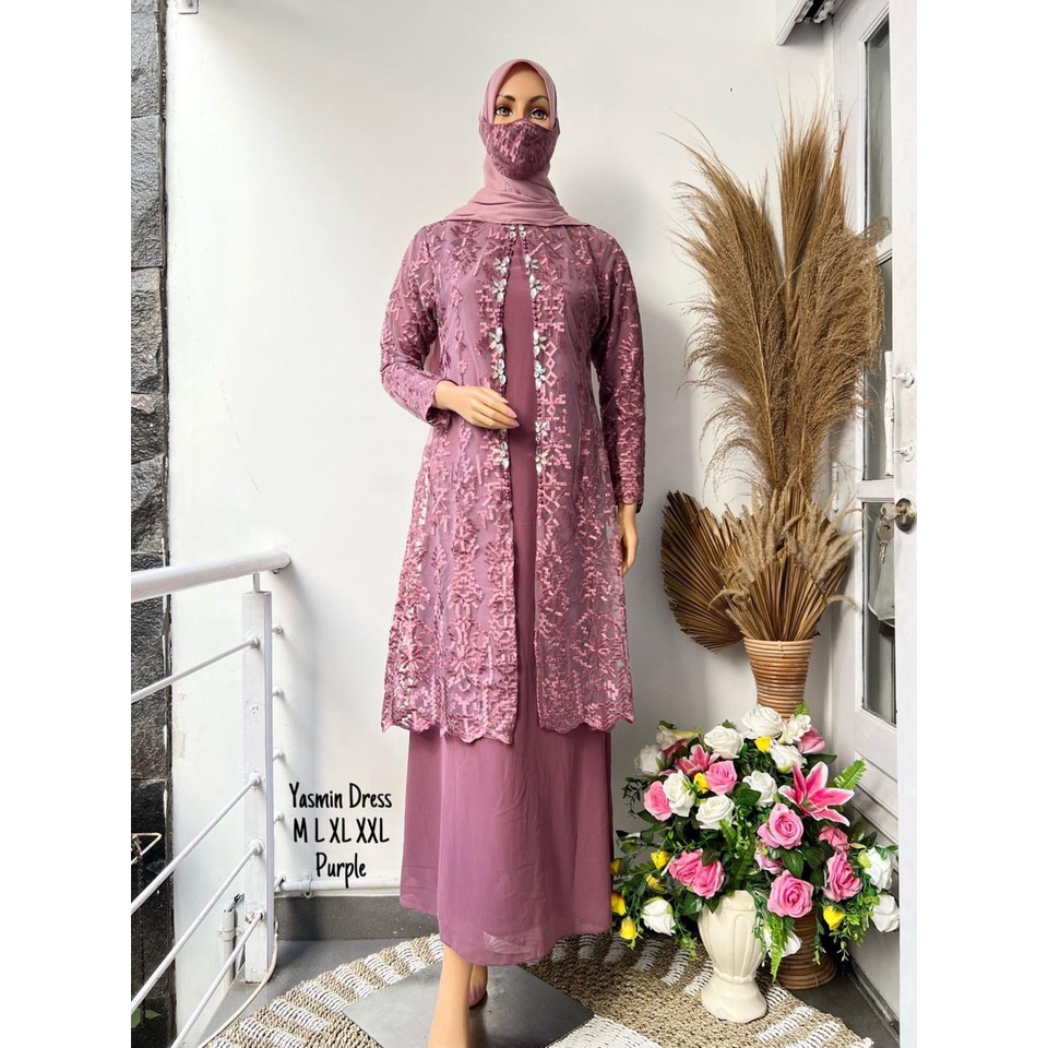 Gamis Yasmin Payet Premium || Gamis Wisuda Remaja Terbaru || [COD] Bayar di Tempat || Gamis Seragam Pesta Terbaru 2022 || Premium Sangat Product || Terlariss Gamis Pesta