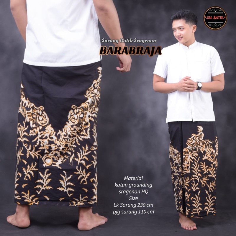 BARABRAJA SARUNG SARONG CELANA BATIK PRIA ASLI SOLO COWOK DEWASA MOTIF BATIK LEBARAN PREMIUM ALL SIZ