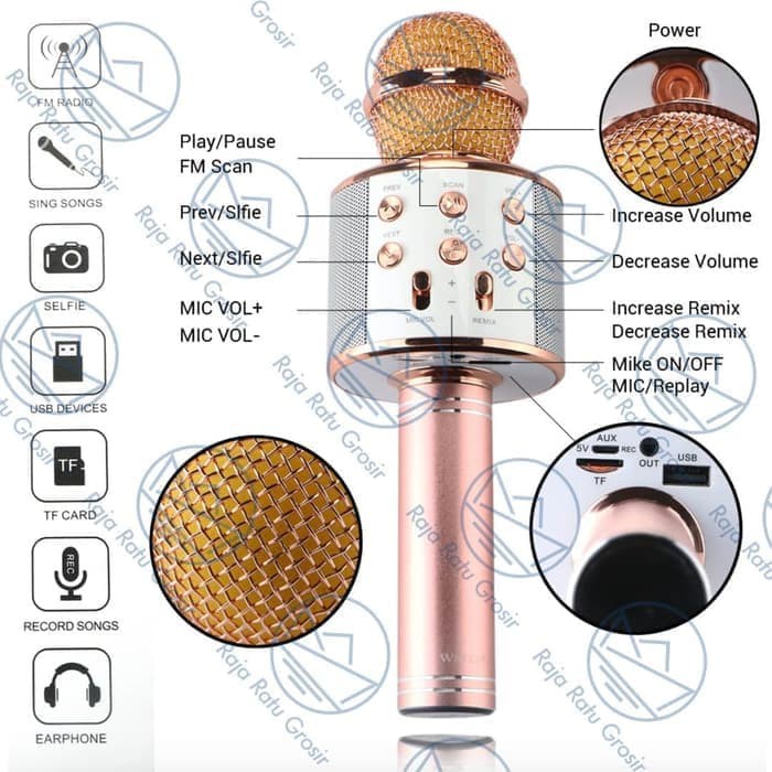 Mic Karaoke Portable mic bluetooth mic smule pb