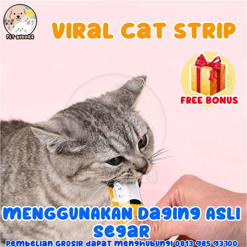 VIRAL Snack Kucing Basah Paste 15g Creamy Treats Cat Strip