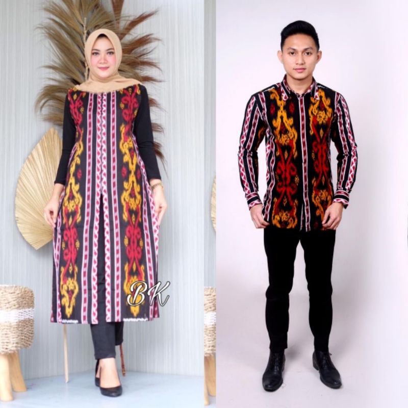Batik Outer Songket Wanita Sarimbit Longdress Kemeja Pria #outer #batik #couple