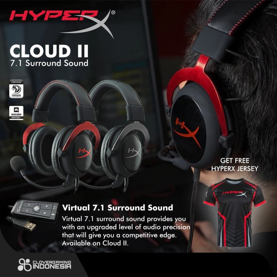 Jual HyperX Cloud II - Black Red || Headset Gaming | Shopee Indonesia