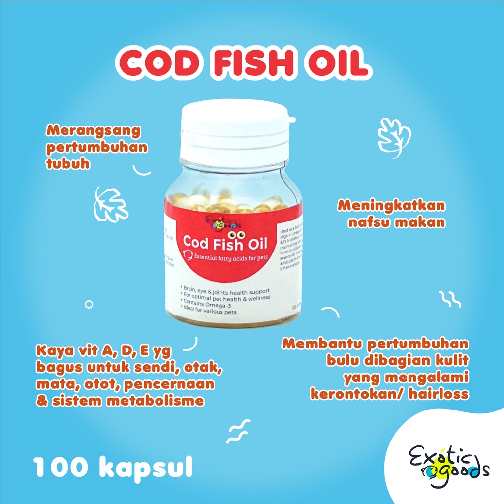 COD FISH OIL SOFT GEL MINYAK IKAN SUGAR GLIDER MINYAK IKAN HEWAN FISH OIL KUCING FISH OIL ANJING