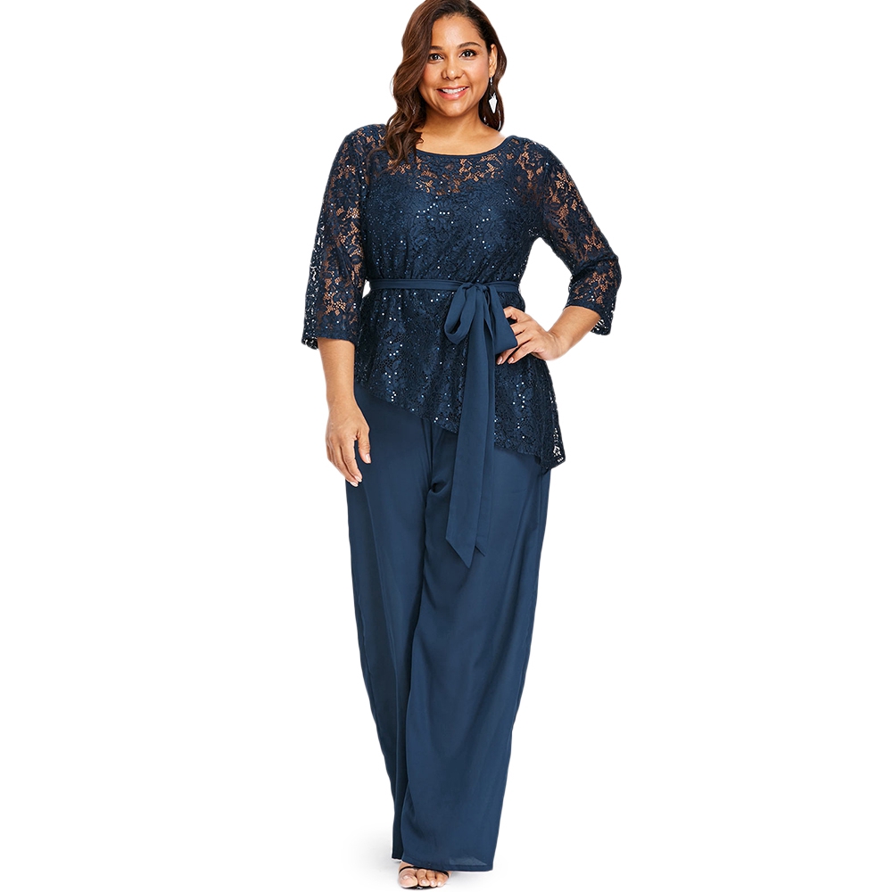 lace plus size formal jumpsuits