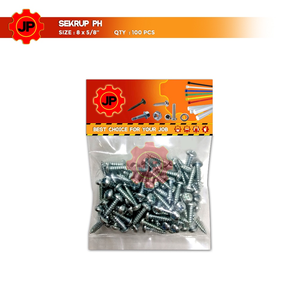 SEKRUP PH 8 x 5/8 - SKRUP PH 8x5/8 BAUT TAPPING ISI 100 PCS