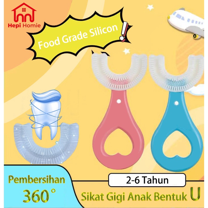 [HH] SIKAT GIGI ANAK BAYI BENTUK U BAHAN SILIKON 2-6 TAHUN / TRAINING TOOTHBRUSH BABY TOOTH BRUSH SILICON TYPE U