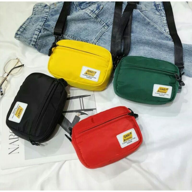Tas selempang wanita pria Murah tas laki laki slempang Cewek Cowok simple sling bag wanita Gnei tas 