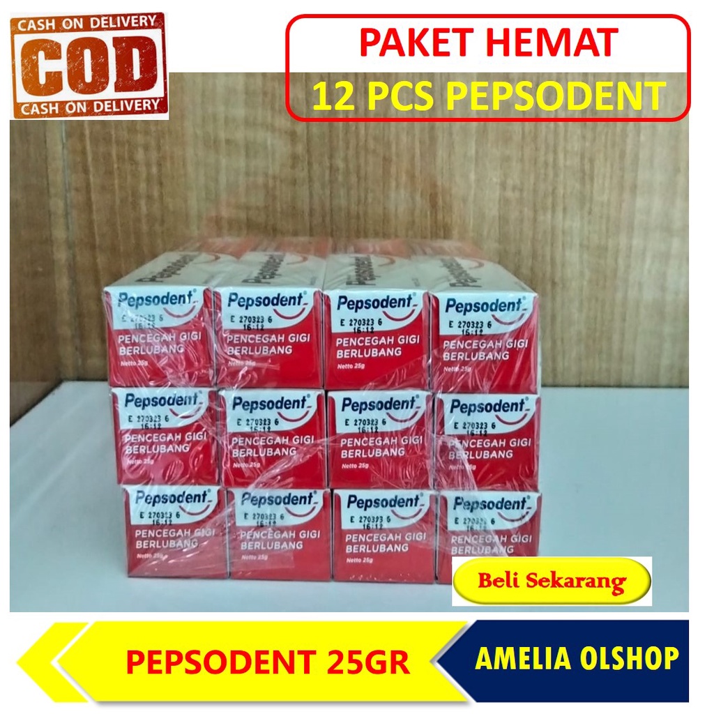 Paket Hemat 12 Pcs / 1 Lusin Pepsodent Odol 25 Gr Unilever Murah-2