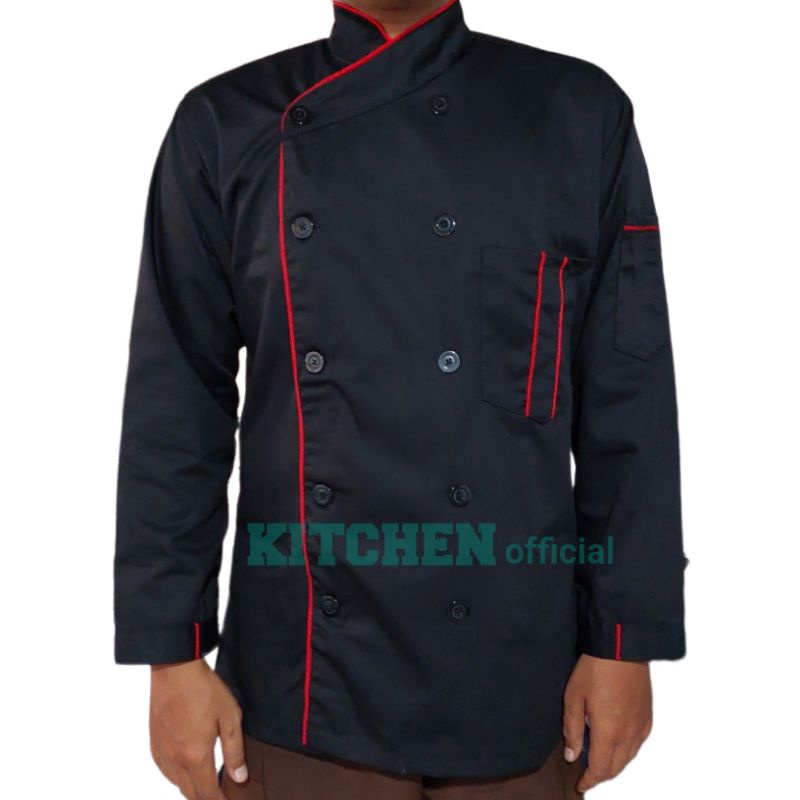 KITCHEN.Official Baju Koki Chef Jacket Lengan Panjang / Baju Koki / Baju Chef / Seragam Masak / Baju Masak