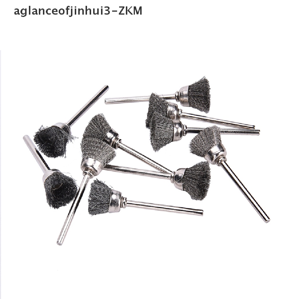 [AGID] 10PCS Stainless Steel Wire Cup Mini Brush Fits Dremel Rotary Tool Accessory 13mm [zkm]