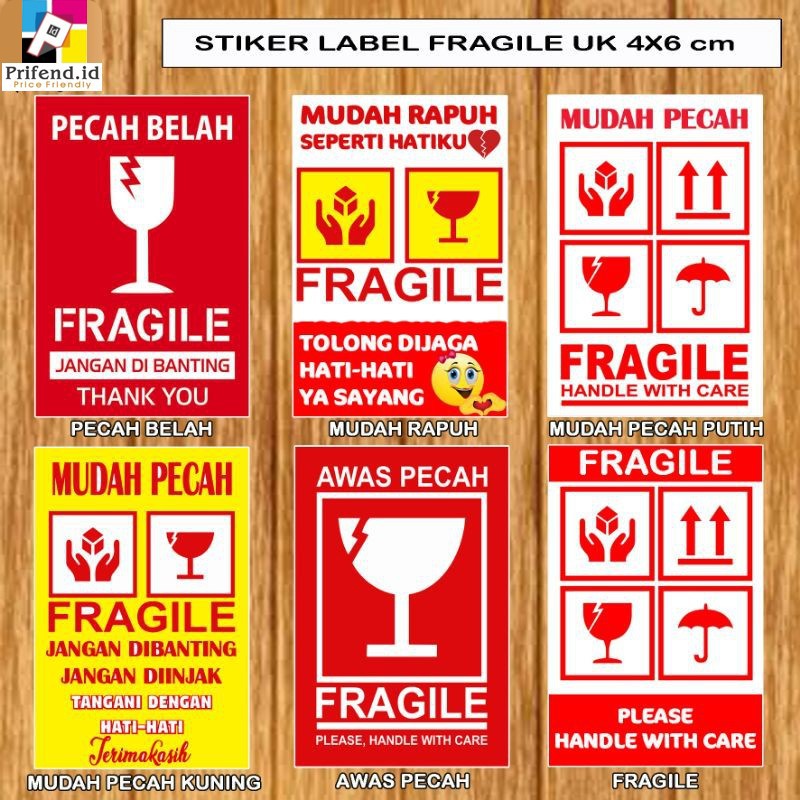 

[100 pcs]Stiker Fragile/Stiker fragile unik/Stiker fragile murah/ Stiker fragile lucu.