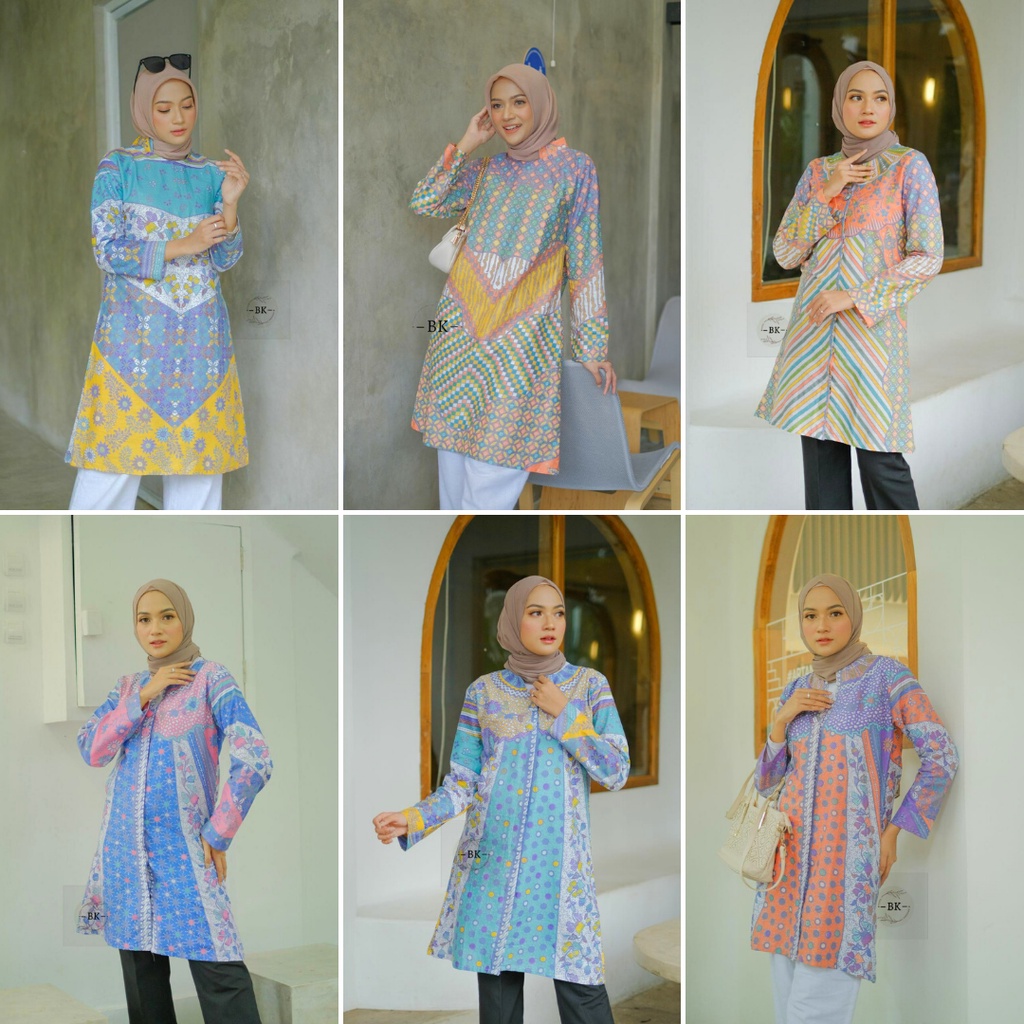 Mc Batik Tunik - Sania Ruffle Batik Ori Ndoro Jowi Ready Seragam M L XL XXL Jumbo