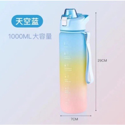 BOTOL MINUM GRADASI MOTIVASI FLIP 1 LITER FREE STICKER [SWEETSPACE]