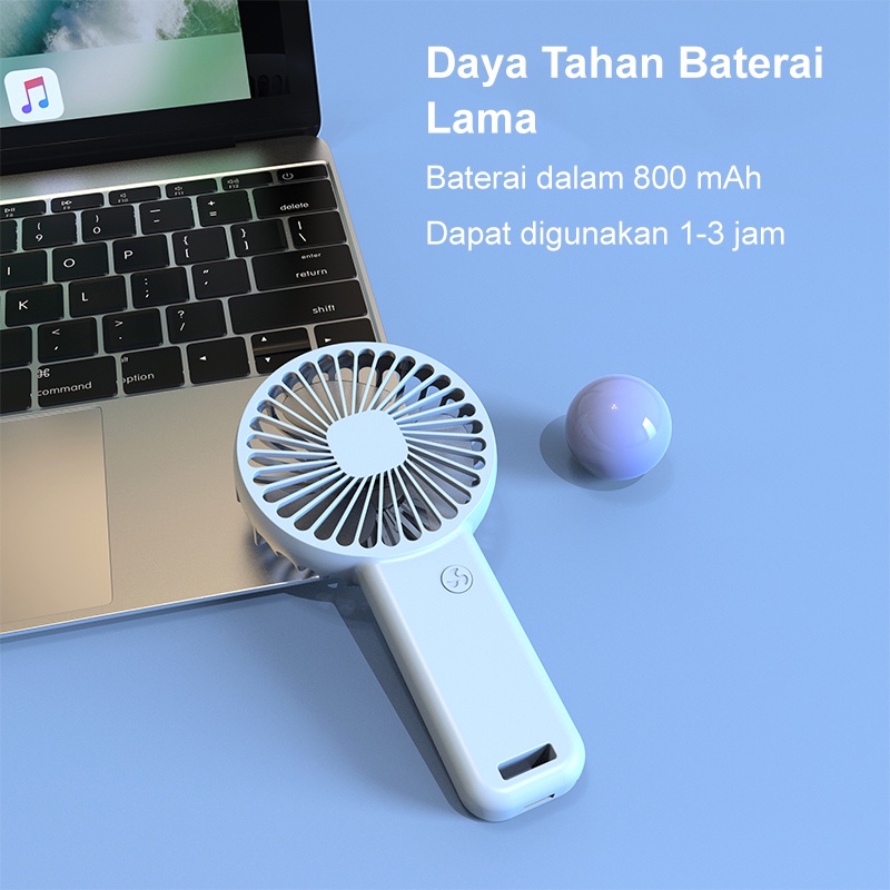 【COD】Jovitech Kipas Angin Mini Portable Rechargeable Fan 3-Speed Kipas Angin Genggam Bisa Phone Stand - F10