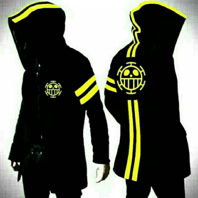 Jaket Jubah Anime One Pice Trafalgar Law Hoodie Zipper