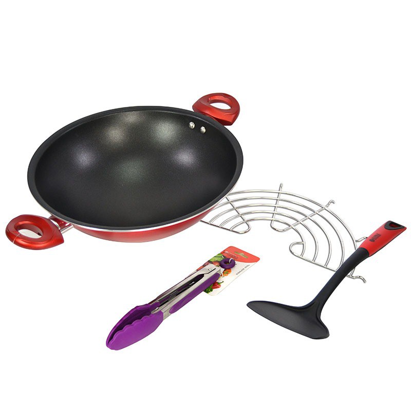 Supra Rosemary Non Stick Wok Set / Wajan Penggorengan Ayam [30 cm]