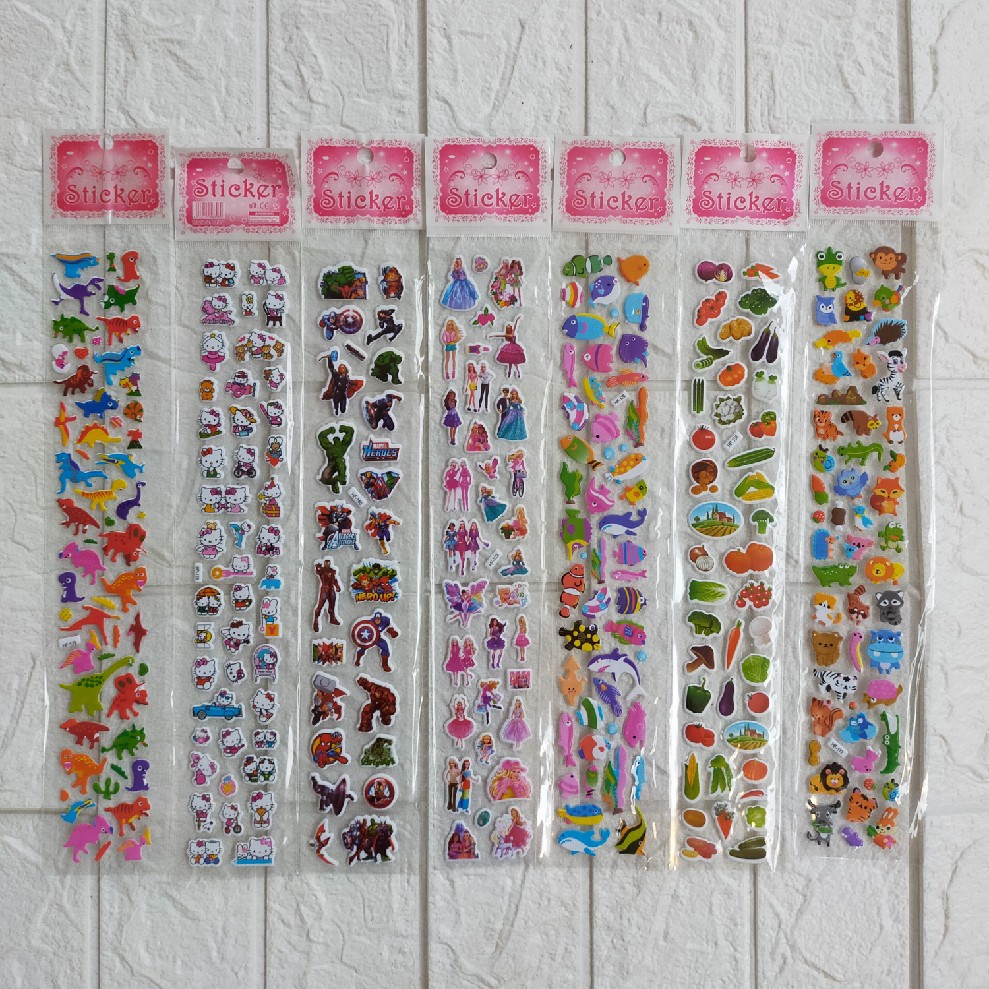 

Sticker Mini 30cm Gambar superhero ikan sayur buah dino super hero stiker
