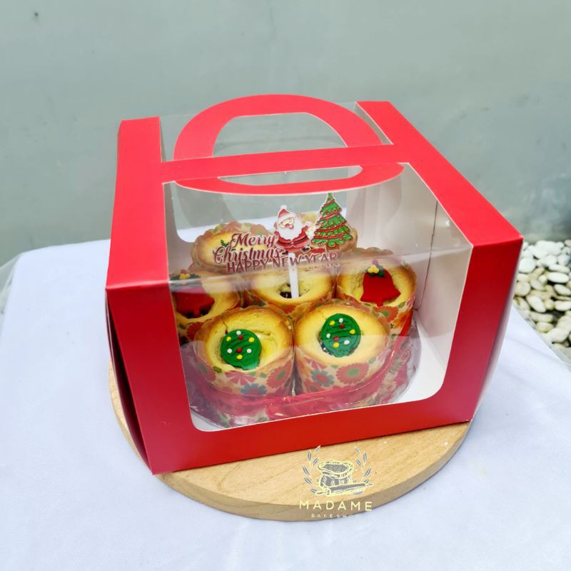 

Red Cake Box / Kotak Kue Mika / Kotak kue Handle