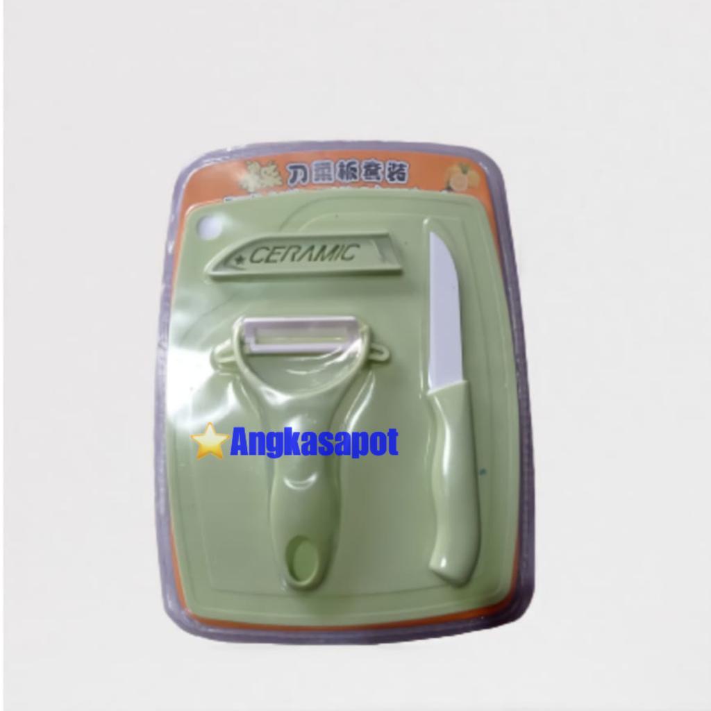 Pisau Set 3 In 1 Talenan Pengupas Alat Dapur