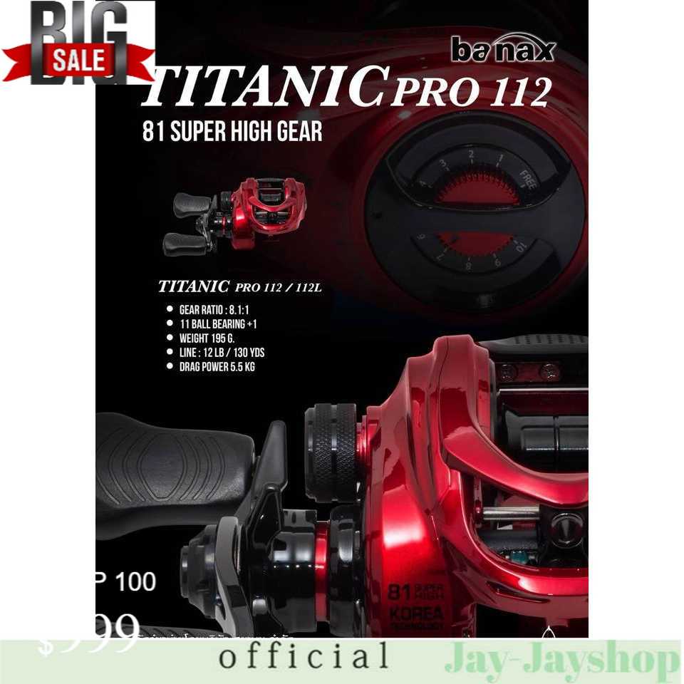 Banax Titanic Pro 112. Right Handle Bait Casting Reel