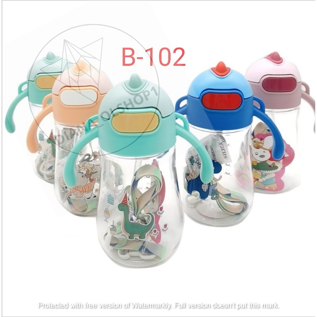 BOTOL MINUM ANAK SELIYA MOTIF DINO GAGANG BPA FREE 500ML 2669