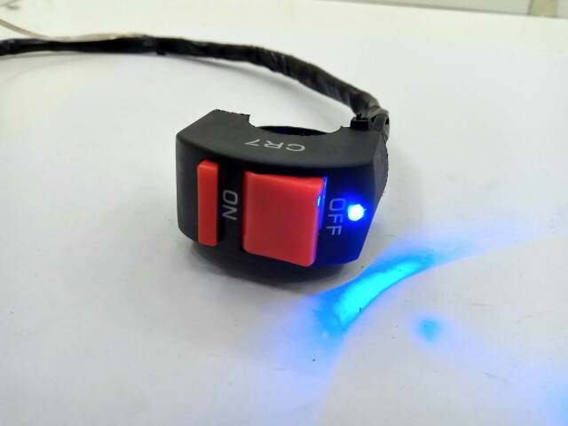 Saklar on off motor LED nyala biru