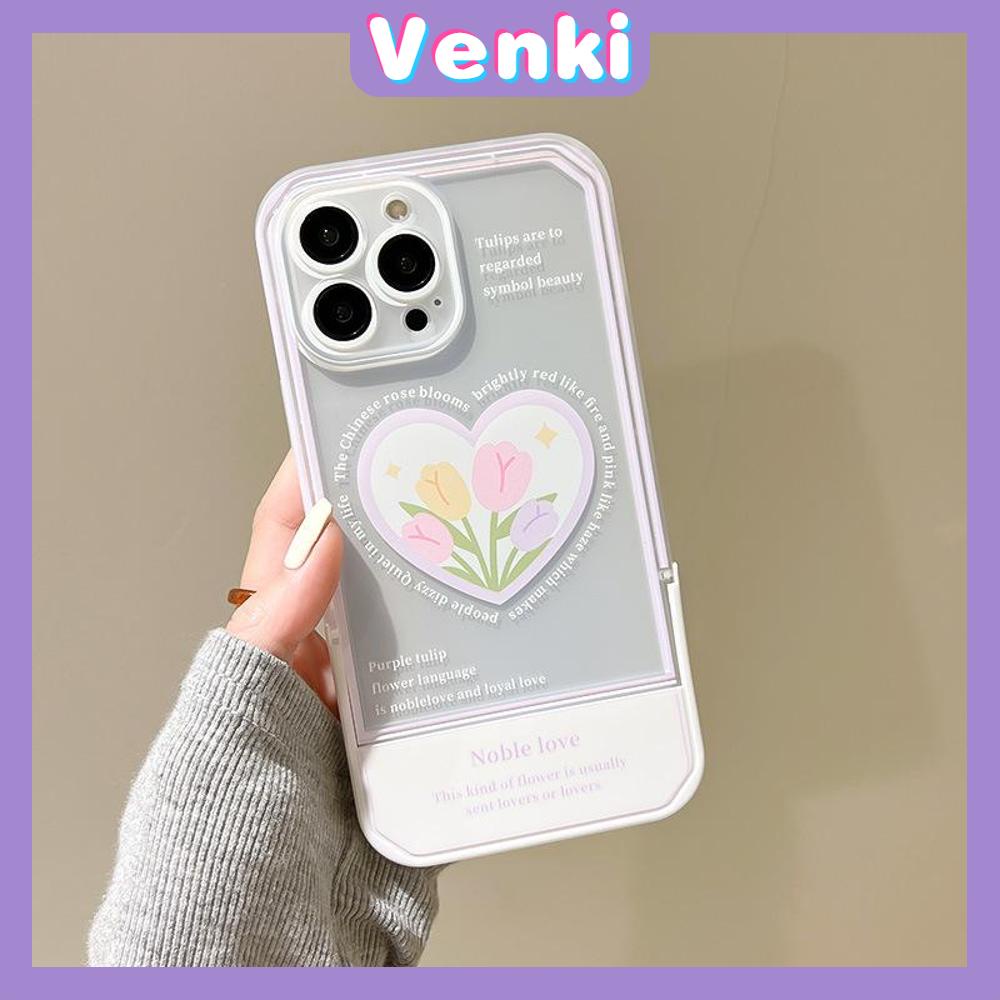 iPhone Case Acrylic Invisible Folding Stand Silicone Soft Case Airbag Shockproof Camera Cover Flower Cute Compatible For iPhone 11 Pro Max 13 Pro Max 12 Pro Max 7Plus xr XS Max