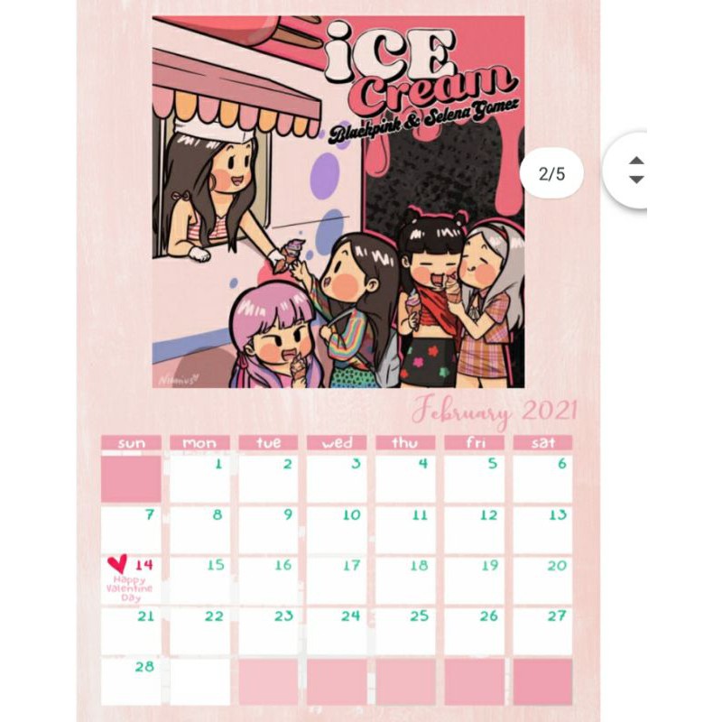 NC READY- BLACKPINK ICE CREAM Kalender Meja 2021/ Kalender Duduk / Kalender Dinding