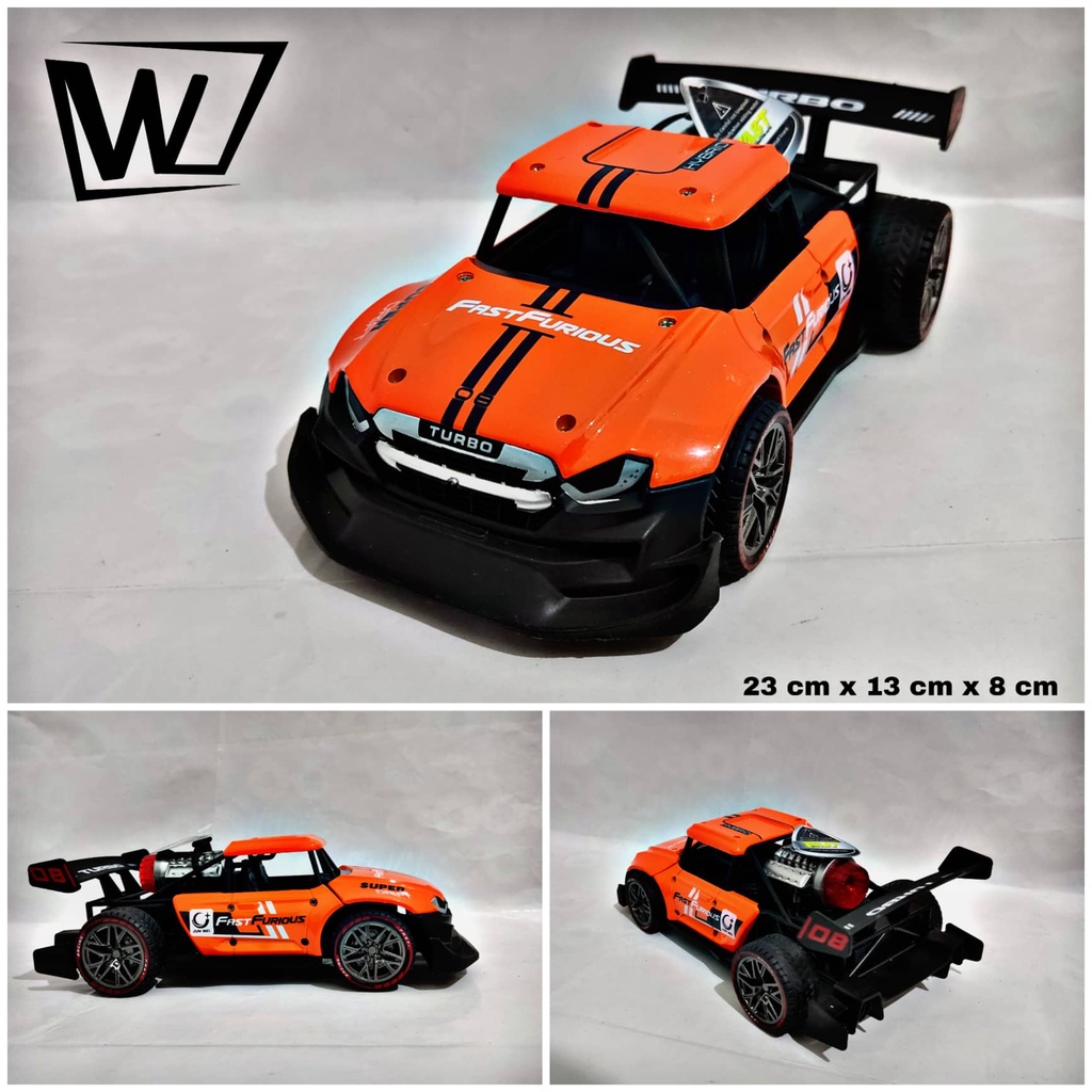 Mainan Mobil Remot control Metal Racing 2.4Ghz Keluar Asap Knalpot Drift On