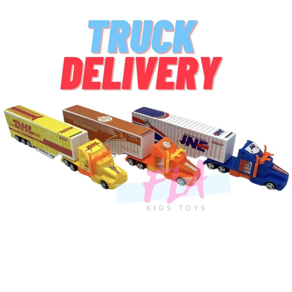 Mainan Truk Angkutan Expedisi Delivery Truck diecast