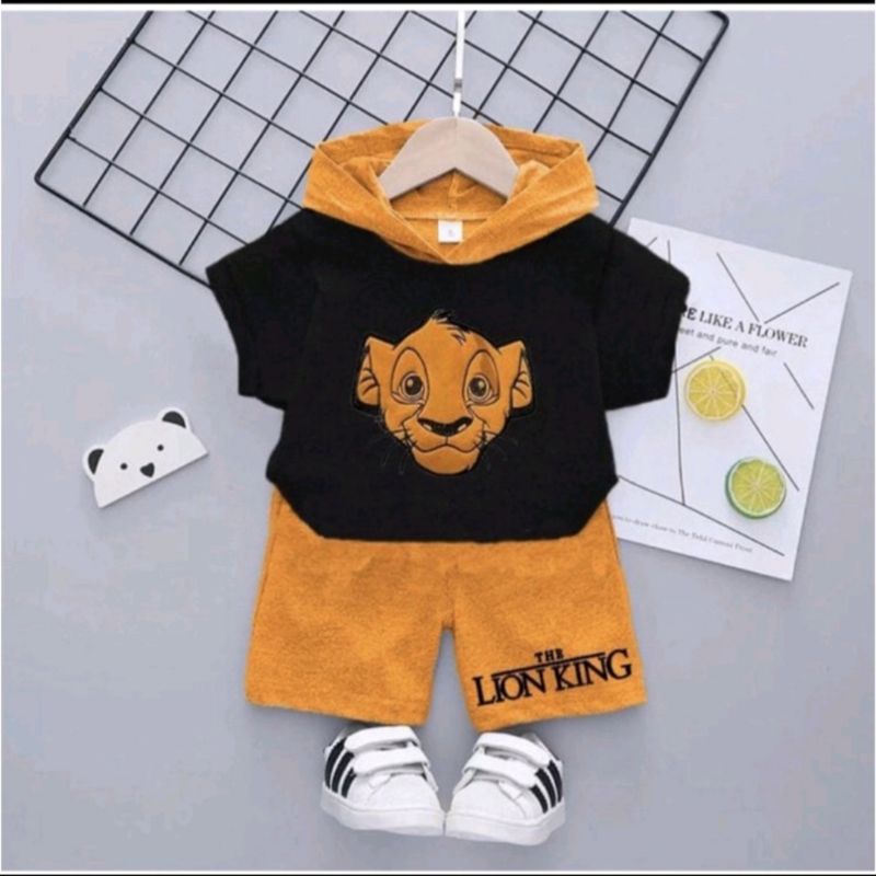 SETELAN KAOS KUPLUK ANAK TERBARU/ SET KAOS MTIF LION KINGS 1-5 THN