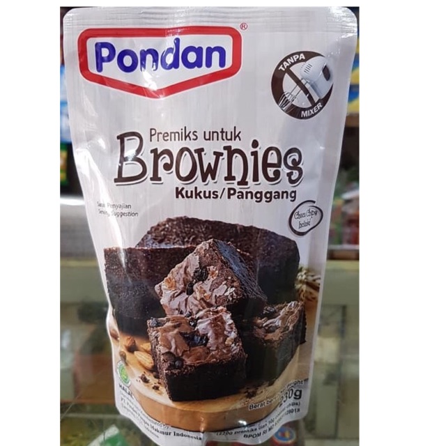 Pondan Tepung Premix Brownies Kukus Panggang Pouch 230 gr