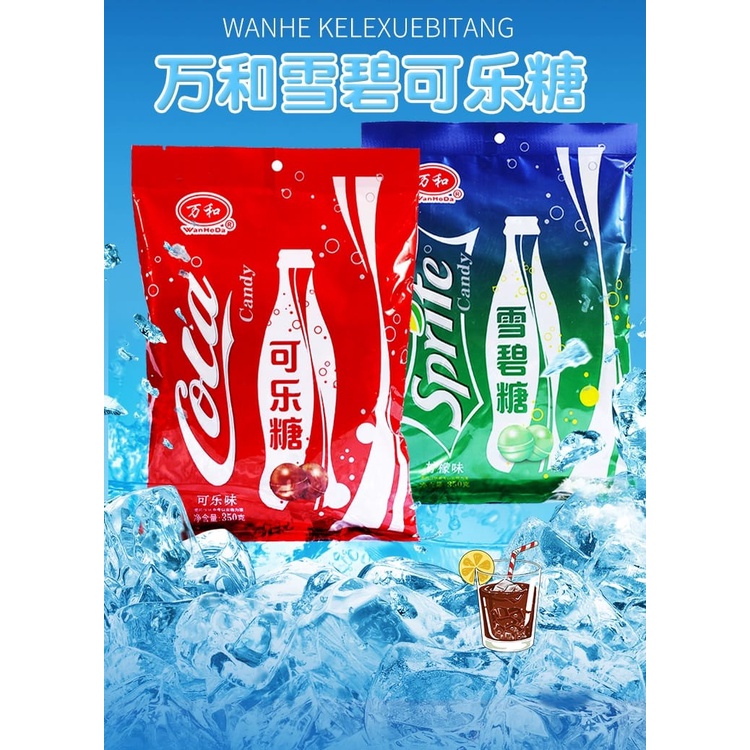 [HARGA 1 BIJI] Permen Soda Candy Sprite &amp; Coca-cola 万和可乐雪碧汽水味硬糖