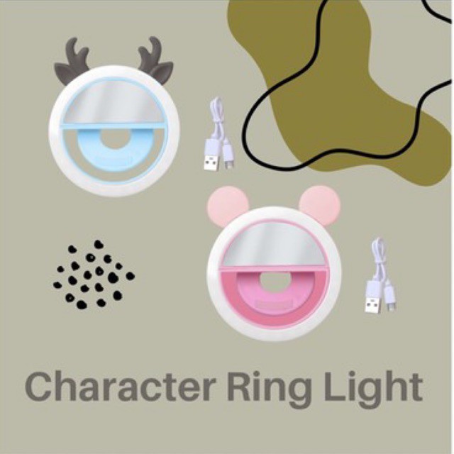 Character Selfie Ring Light Cantik Beauty Universal Clip-On Selfie (Random Varian)