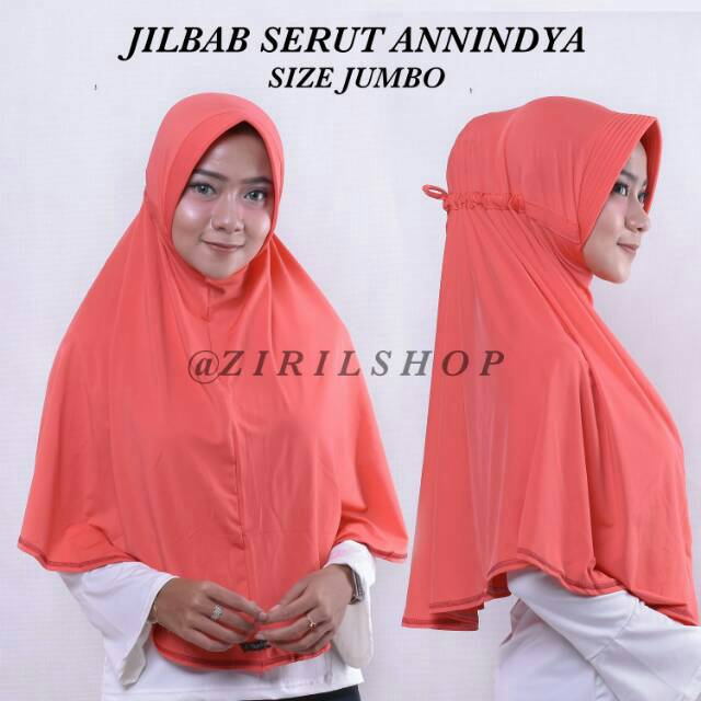 ANINDYA JUMBO jilbab  serut  annidya adiba bahan jersey  zoya 