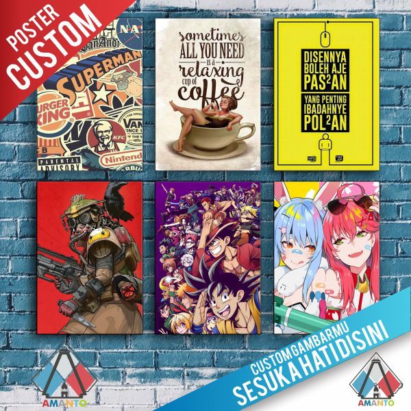 CUSTOM POSTER KAYU ANIME,GAME, KPOP, AESTHETIC, HIASAN DINDING KAMAR