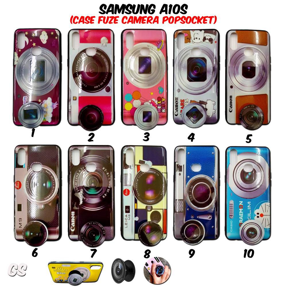 Casing SAMSUNG A10S Case Fuze Kamera GRATIS Popsocket Karakter Lucu