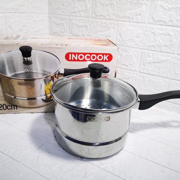 SAUCEPOT STEAMER INOCOOK 20 CM | PANCI KUKUS GAGANG INOCOOK 20 CM | PANCI STAINLESS