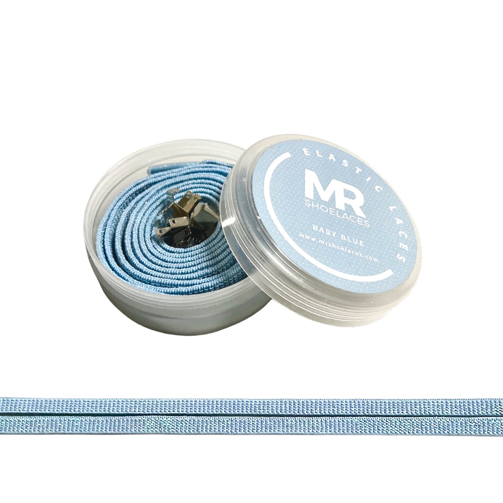 MR Shoelaces BL02 Elastic Baby Blue Tali Sepatu Flat Elastis 80cm 100cm 120cm 150cm