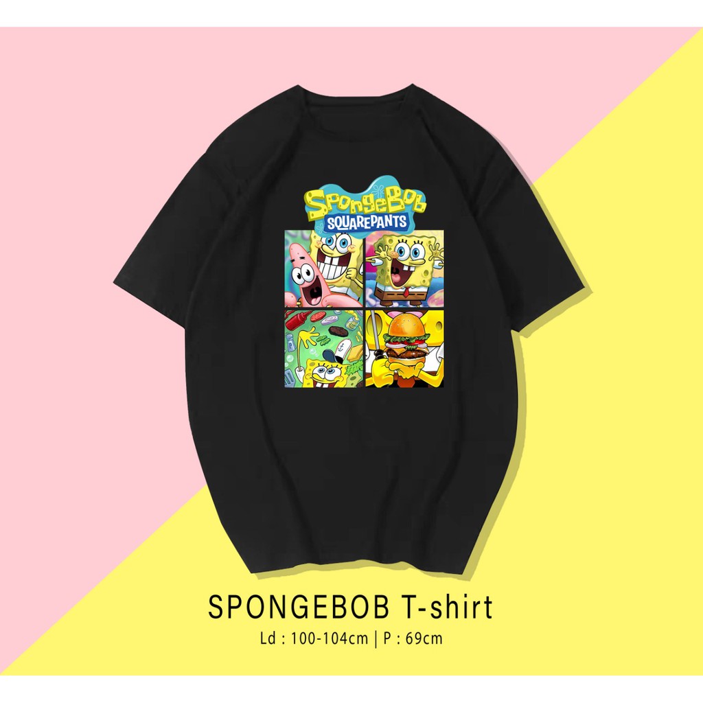 SPONGEBOB  / TERMURAH BAJU KAOS KATUN WANITA/ PRIA UNISEX LENGAN PENDEK / TUMBLR TEE /  OVERSIZE