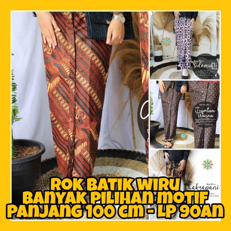 Rok Batik Wiru Depan Model Span Bahan Kain Jarik Solo Halus Warna Hitam dan Cokelat Sogan Terbaru