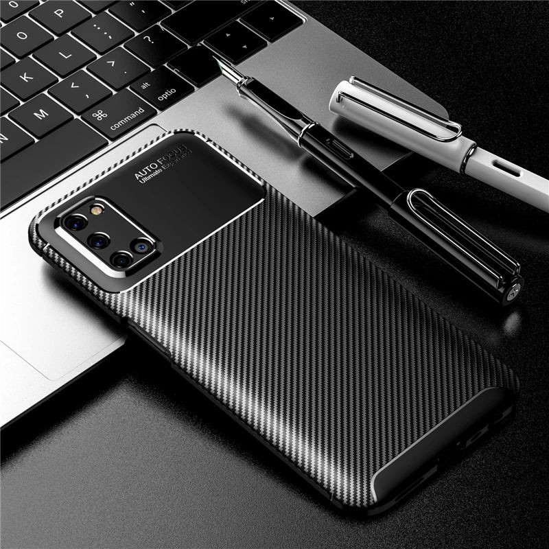 Case Carbon OPPO A52 / A92 - Softcase Silikon Auto Focus Slim Fit TPU Casing Karbon Cover Original