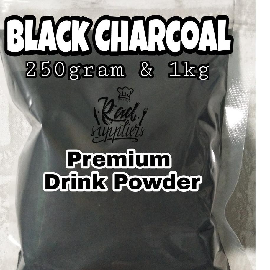 

SJ✰ Black Charcoal Latte, Premium Drink Powder 250gram, Serbuk Minuman Black Charcoal 250gram, Halal