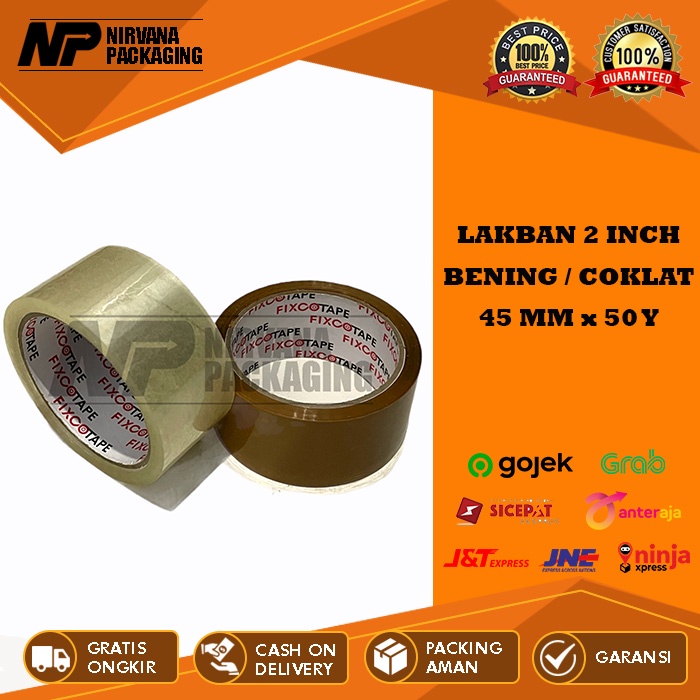 

LAKBAN BENING & COKLAT 2 INCH - 45 MM X 50 YARD FULL KUALITAS DAIMARU