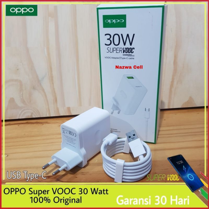 Charger OPPO Super Vooc 30 Watt ORIGINAL 100% Casan Super Vooc USB C